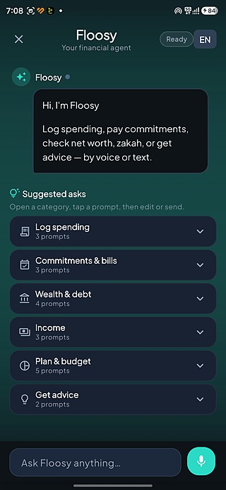 Floosy AI chat for expenses